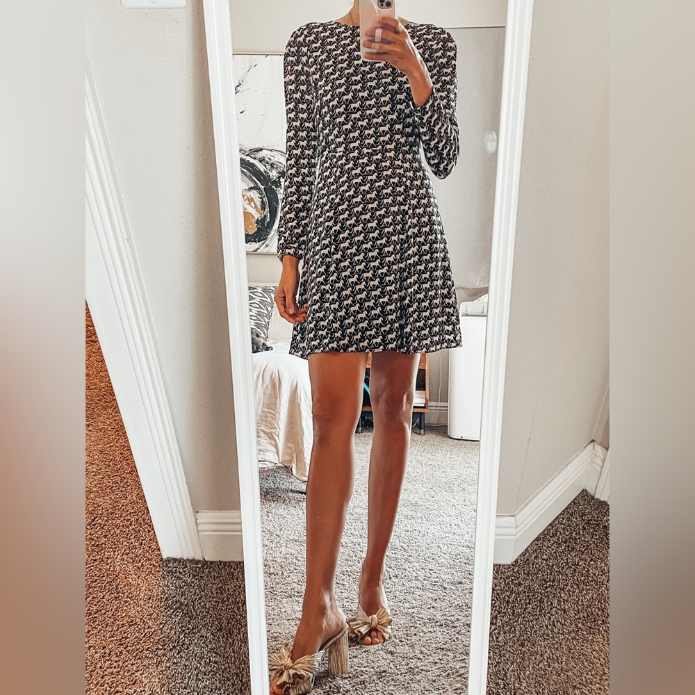 Anthropologie harlyn a-line horse print dress! Beautiful! Size XSP